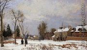 The Road from Versailles to Saint-Germain, Louveciennes. Snow Effect - Camille Pissarro