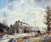 Louveciennes Road: Snow Effect - Camille Pissarro
