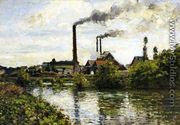 The Factory at Pontoise - Camille Pissarro
