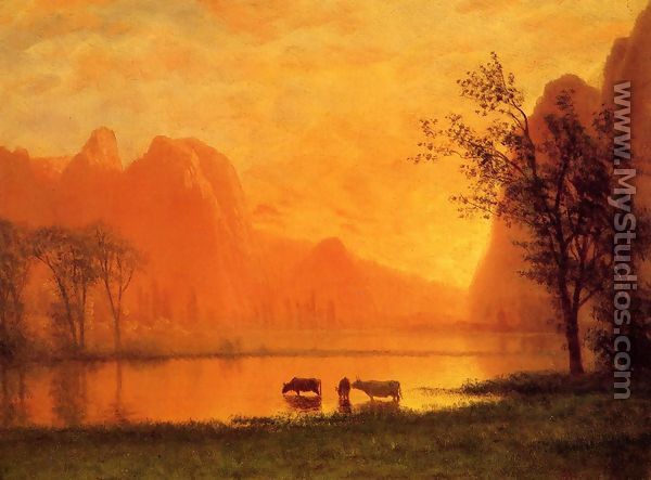 Sundown at Yosemite - Albert Bierstadt