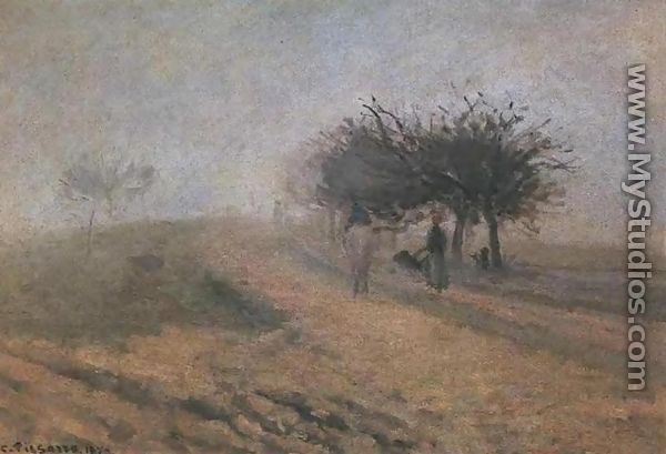 Misty Morning at Creil - Camille Pissarro