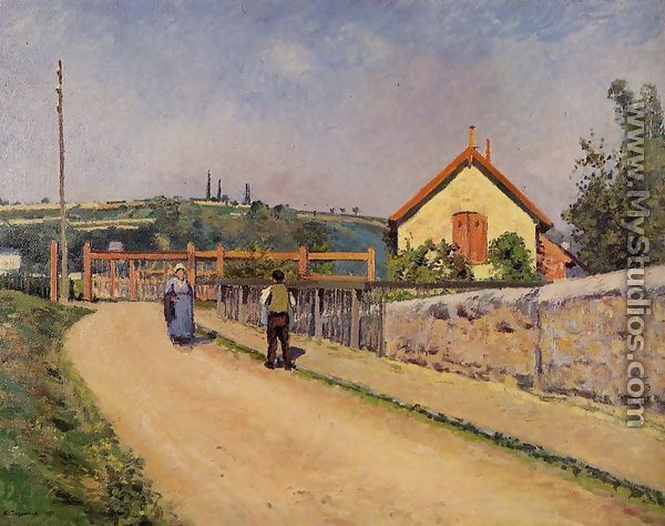 The Railroad Crossing at Les Patis - Camille Pissarro