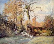The Goose Girl at Montfoucault, White Frost - Camille Pissarro