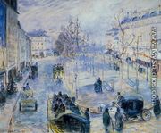 Boulevard de Clichy, Winter, Sunlight Effect - Camille Pissarro