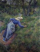 Peasant Gathering Grass - Camille Pissarro