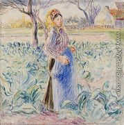 Peasant Woman in a Cabbage Patch - Camille Pissarro