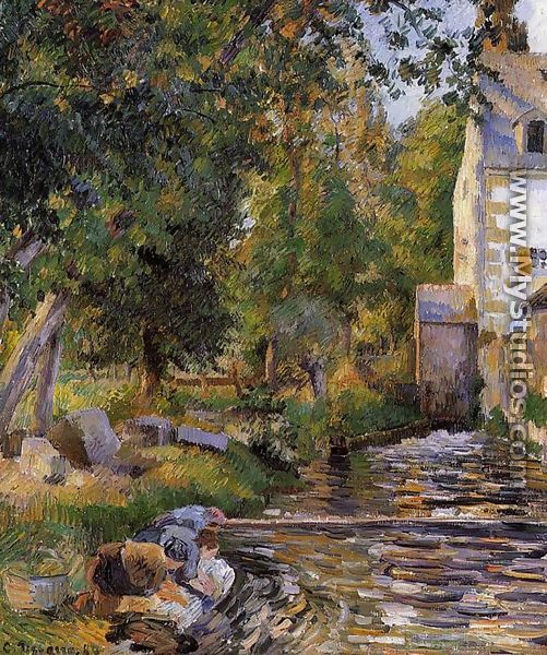 Laundry and Mill at Osny - Camille Pissarro