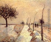 Road at Eragny: Winter - Camille Pissarro