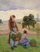 Peasant Woman Carrying a Basket - Camille Pissarro