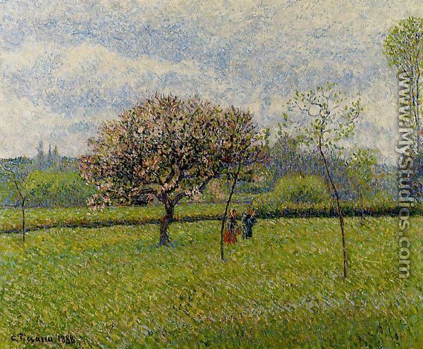 Flowering Apple Trees at Eragny - Camille Pissarro