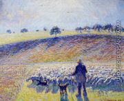 Shepherd and Sheep - Camille Pissarro