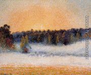 Setting Sun and Fog, Eragny - Camille Pissarro