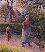 Woman with a Wheelbarrow - Camille Pissarro