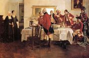 Red Coat Soldiers Toasting the Ladies of the House - Howard Pyle