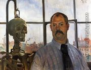 Self Portrait with Skeleton - Lovis (Franz Heinrich Louis) Corinth