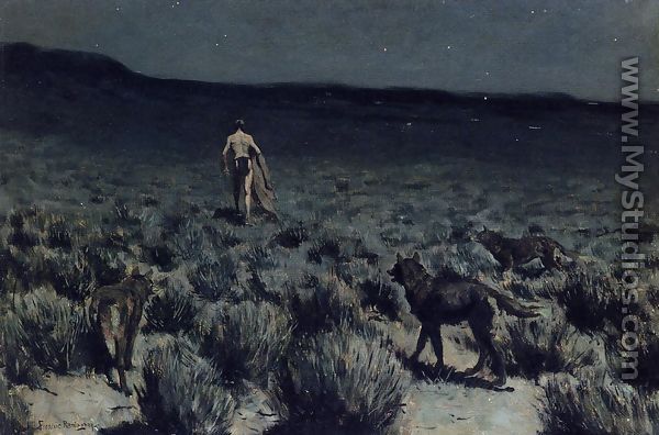 The Wolves Sniffed Along on the Trail, but Came No Closer - Frederic Remington