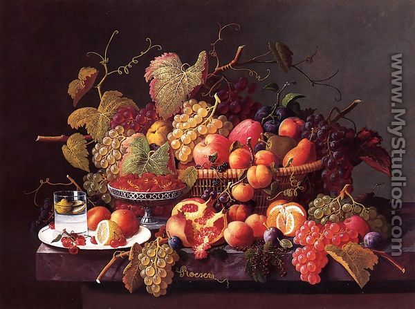 Still Life with Pomegranates - Severin Roesen