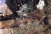 Flower Sketch for 'The Enchanted Garden - John William Waterhouse