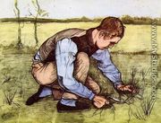 Boy Cutting Grass with a Sickle - Vincent Van Gogh