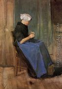 Young Scheveningen Woman Knitting - Vincent Van Gogh