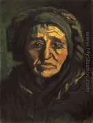Head of a Peasant Woman with a Greenish Lace Cap - Vincent Van Gogh