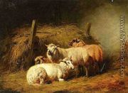 Sheep in Shed - Arthur Fitzwilliam Tait