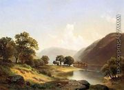 Mountain Landscape with River, Near Philadelphia - Gottlieb Daniel Paul Weber