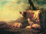 Cattle and Sheep in a Landscape - Eugène Verboeckhoven