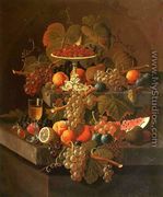 Still Life with Grapes and Fruit - Severin Roesen