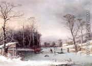Winter in the Country, Getting ice - George Henry Durrie