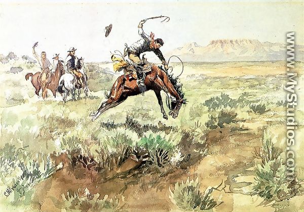 Bronco Busting - Charles Marion Russell