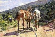 On the Tow-Path - A Halt - Theodore Robinson