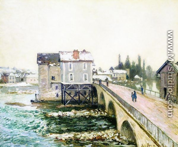 The Bridge and Mills of Moret, Winter