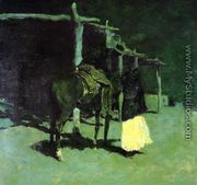 Waiting in the Moonlight - Frederic Remington