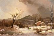 Farmstead and Sleigh in Winter - George Henry Durrie