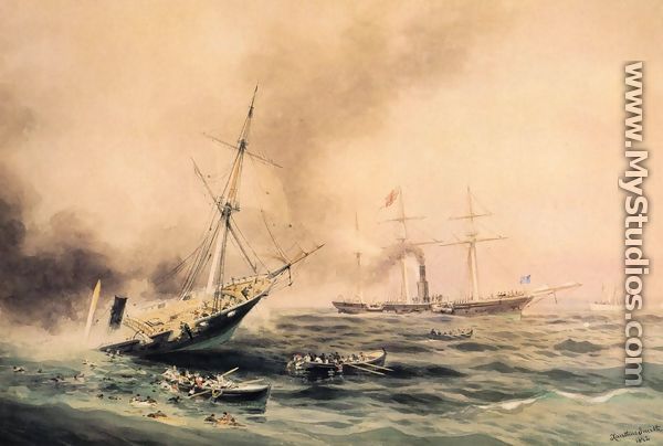 Battle of "Kearsarge" & "Alabama" 1892 - Xanthus Russel Smith