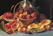 Still Life with Melons, Peaches and Grapes - John Defett Francis
