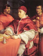 Portrait of Pope Leo X and Two Cardinals - Raffaelo Sanzio