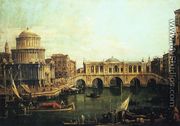 Capriccio of the Grand Canal With an Imaginary Rialto Bridge and Other Buildings - (Giovanni Antonio Canal) Canaletto