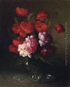 Peonies and Poppies in a Glass Vase - Theodule Augustine Ribot