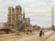 Notre dame de Paris and the Flower Market - Marie-Francois-Firmin Girard