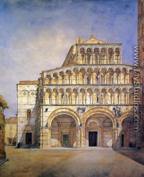 The Facade of the Duomo at Lucca - Henry Roderick  Newman