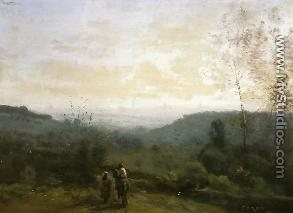 Morning, Fog Effect - Jean-Baptiste-Camille Corot