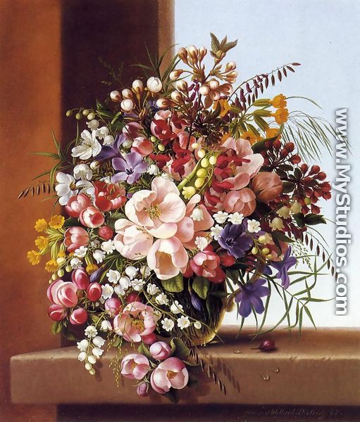 Flowers in a Glass Bowl - Adelheid Dietrich