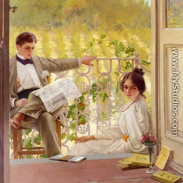 An Afternoono on the Porch - Vittorio Matteo Corcos