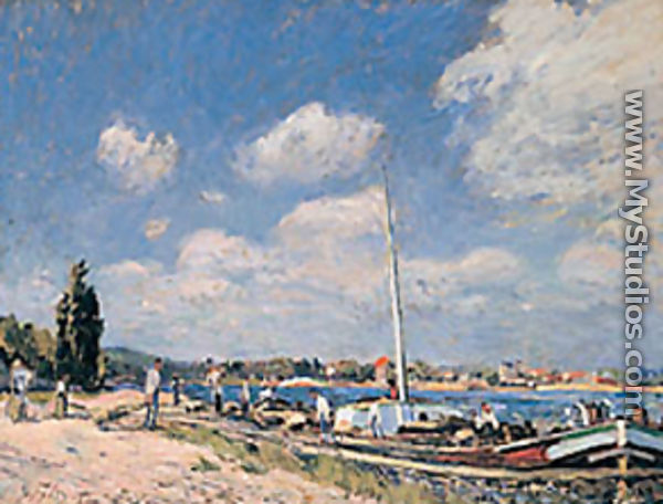 Unloading the Barges at Billancourt - Alfred Sisley
