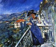 On the Balcony in Bordighera - Lovis (Franz Heinrich Louis) Corinth