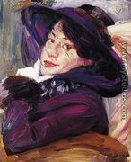 Portrait of a Woman in a Purple Hat - Lovis (Franz Heinrich Louis) Corinth