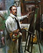 Self Portrait in the Studio - Lovis (Franz Heinrich Louis) Corinth