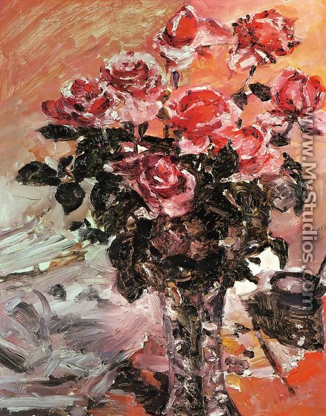 Pink Roses - Lovis (Franz Heinrich Louis) Corinth